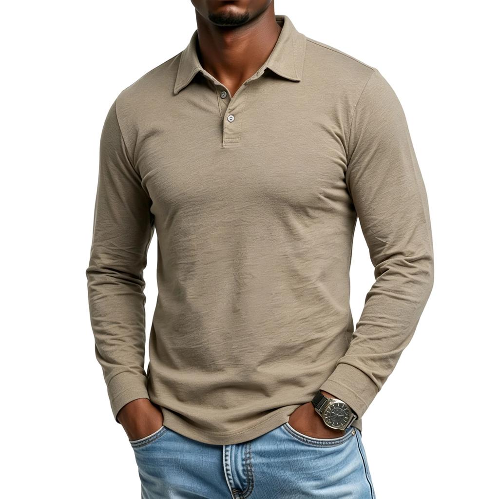 Men's Long Sleeve Color Shirt for Outdoor Casual Wear