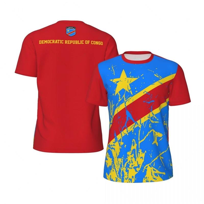 Democratic Republic the Congo 3D Print Sport Quick-dry Breatha Men's T-Shirt Outdoor Street Team Training Parent-child Clothing