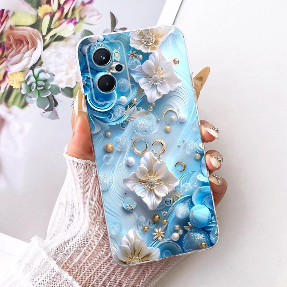 For Realme 9i RMX3491 Cute Flower Butterfly Cat Painted Case For Realme9i 4G Soft Silicone TPU Phone Cases