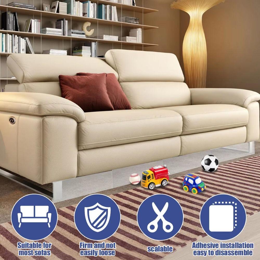 5Pcs Easy To Install Under Couch Blocker Clear PVC Toy Blocker  for Bedside Tables