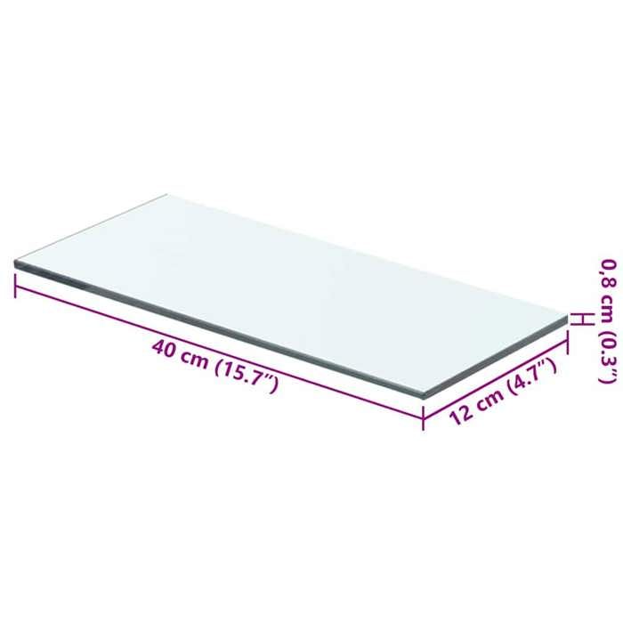 VidaXL Panneaux d'étagère 2 pcs Verre Transparent 40 x 12 cm