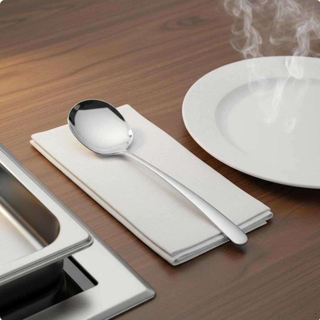 Stainless Steel Serving Spoon Professional Mirror Polished Kitchen Utensil for Caterers, Family