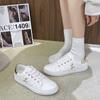 Large Size Single Shoes Women's Lace-up Little White Shoes Versatile Fashion Sports and Leisure Shoes Soft Bottom Flat Bottom