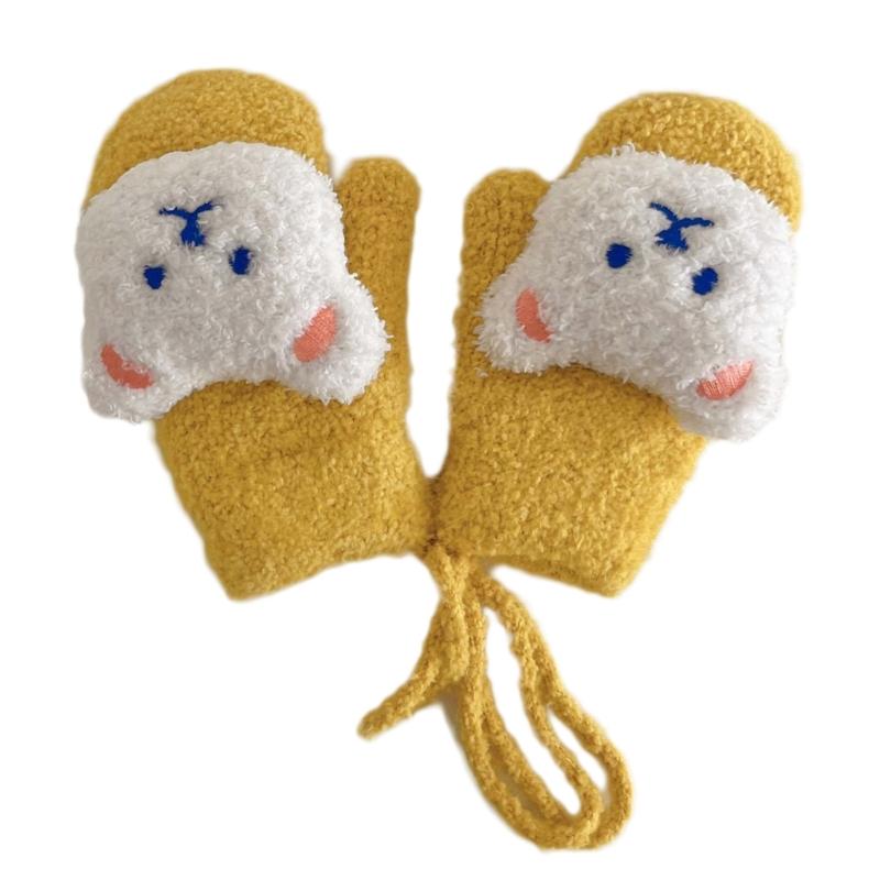 Futrzane Rękawiczki Rękawice Zimowe dla Malucha Dziewczęce Chłopięce Pogrubione Przytulne Ocieplacze na Ręce Wiatroodporne Rękawice Unisex Rękawice z Polaru Koralowego