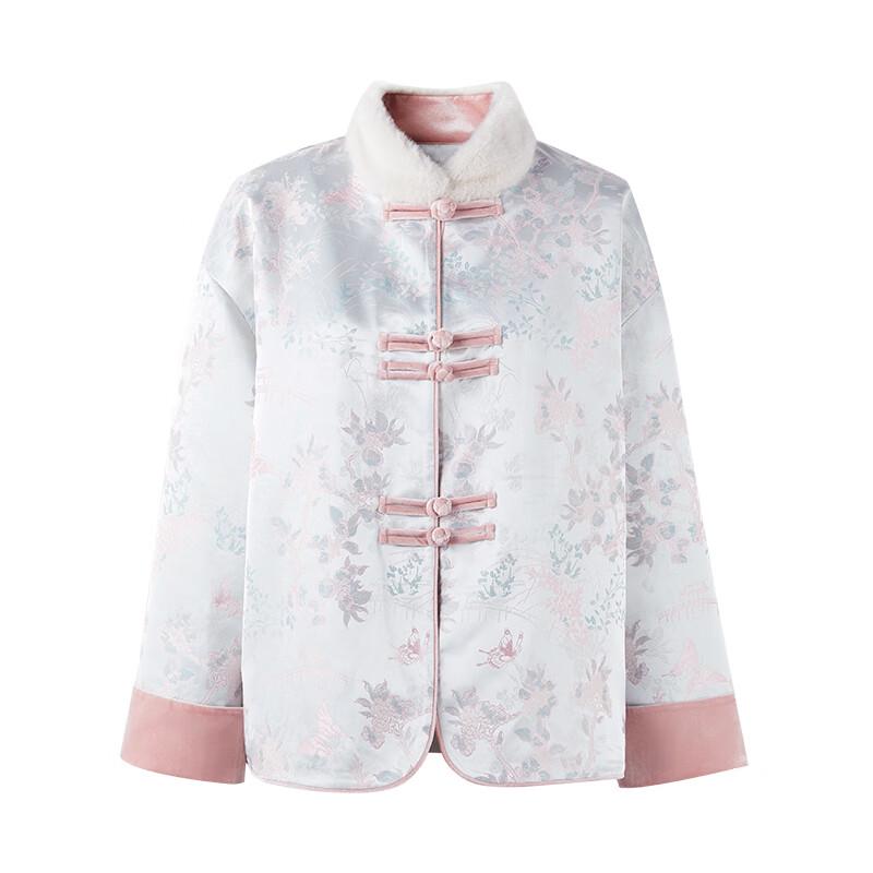 Qiu Shui Yi Ren New Chinese Style Warm Jacquard Coat