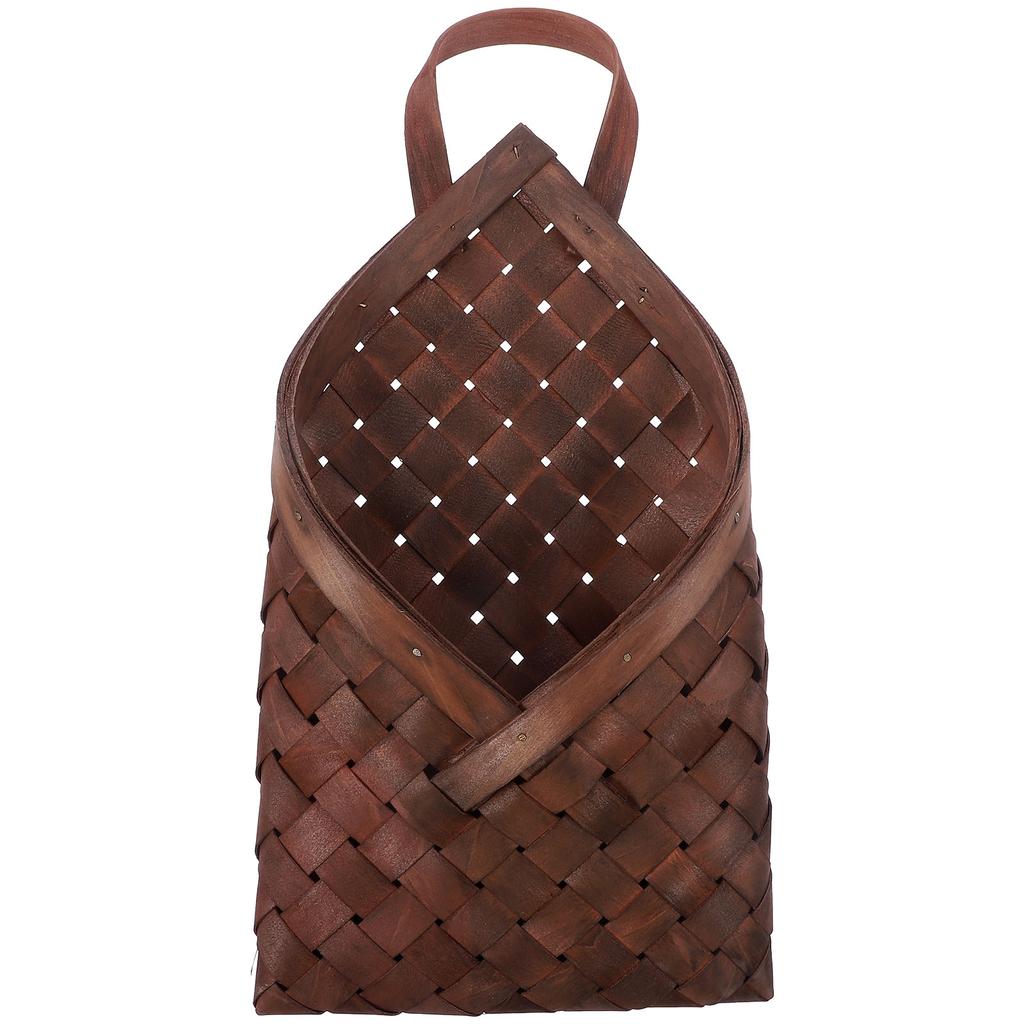 Hanging Floral Basket Wooden Wall Flower Container Pots Artificial Plants Indoor