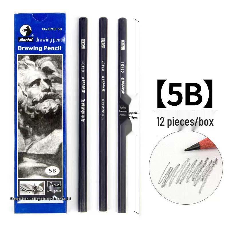 Mali Brand Charcoal Sketch Pencil Set - Includes 2B, 4B, 6B, 8B for Art Students