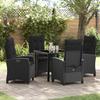 VidaXL 5-Piece Garden Dining Set with Cushions Poly Rattan Black 3380373