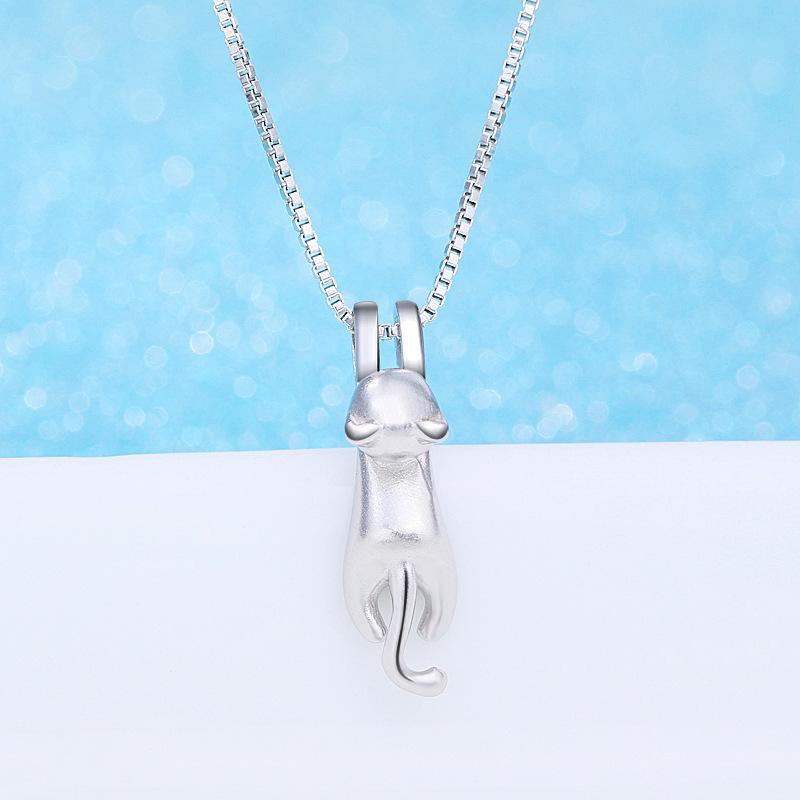 Vintage 925 Sterling Silver Cat Necklaces For Women Luxury Elegant Jewelry Choker Jewellery Money 925