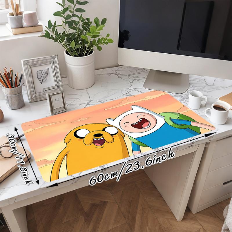 1Pc Adventure Time Friendship Gaming Mouse Pad Keyboard Desk Mat Non-slip Rubber Lock Edge Waterproof Computer Mousepad for Office Home Decor S1111