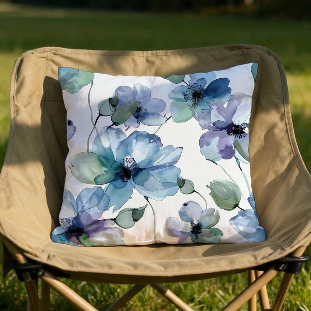 Painted Blue Print Creative Cushion Cover Soft Reversible Durable Pillow Cover MultiScene Use for Home Car Daily Comfort