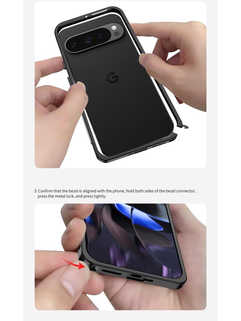 Google 10 Pro XL Metalowa Ramka Rozpraszająca Ciepło Klamra Konik Morski Etui na Telefon