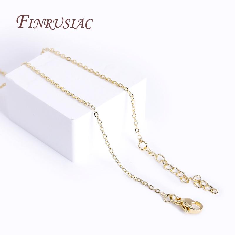 18K Gold Plated Brass Metal Oval Shape Thin Chains Necklace For Jewelry Making Supplies DIY Accessories