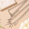 Punk Gothic Studded Rivet Spikes Necklace Two Layers Vintage Choker Hip Hop Necklace For Party Valentine's Day Lovers Gift