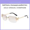 Butterfly Fashion Sunglasses For Women Summer Uv400 No Frame Pink Lens