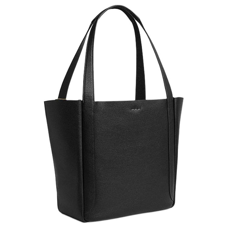 Coach Hadley 31 Logo Magnetic Closure Leather Tote Bag Women Tote Black CV996-IMBLK