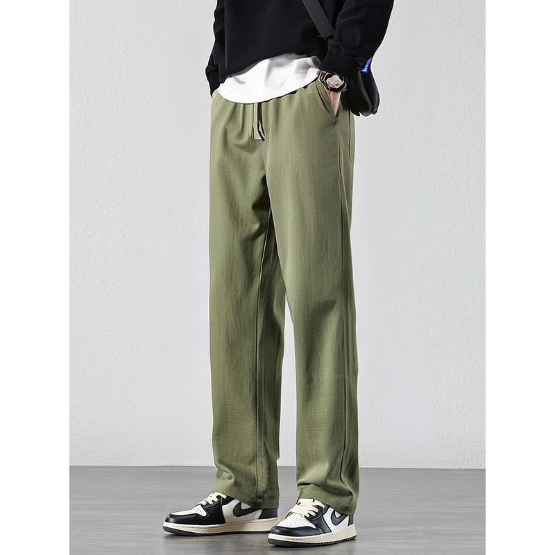 Linen Pants Men's Summer Straight-leg Thin Cotton Linen Pants Export Men's New Clothes Men's Casual Trousers Blended Men's Pants