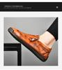 Men's Spring & Autumn Slip-On Fashionable Zipper Leather Loafers - Toe Design, Casual, Handmade, Large Sizes Available