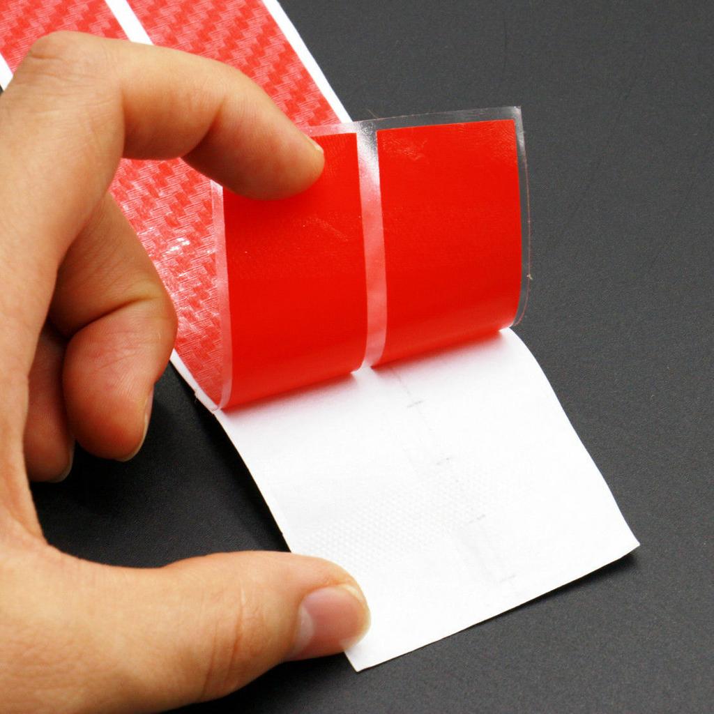 4x Adesivo de vinil vermelho de fibra de carbono para carro, decalque para espelho retrovisor, acessórios faça você mesmo