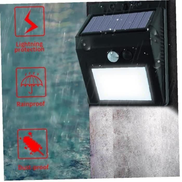 Applique murale solaire - ZF08701 - LED - Détecteur de mouvement - Noir - Extérieur