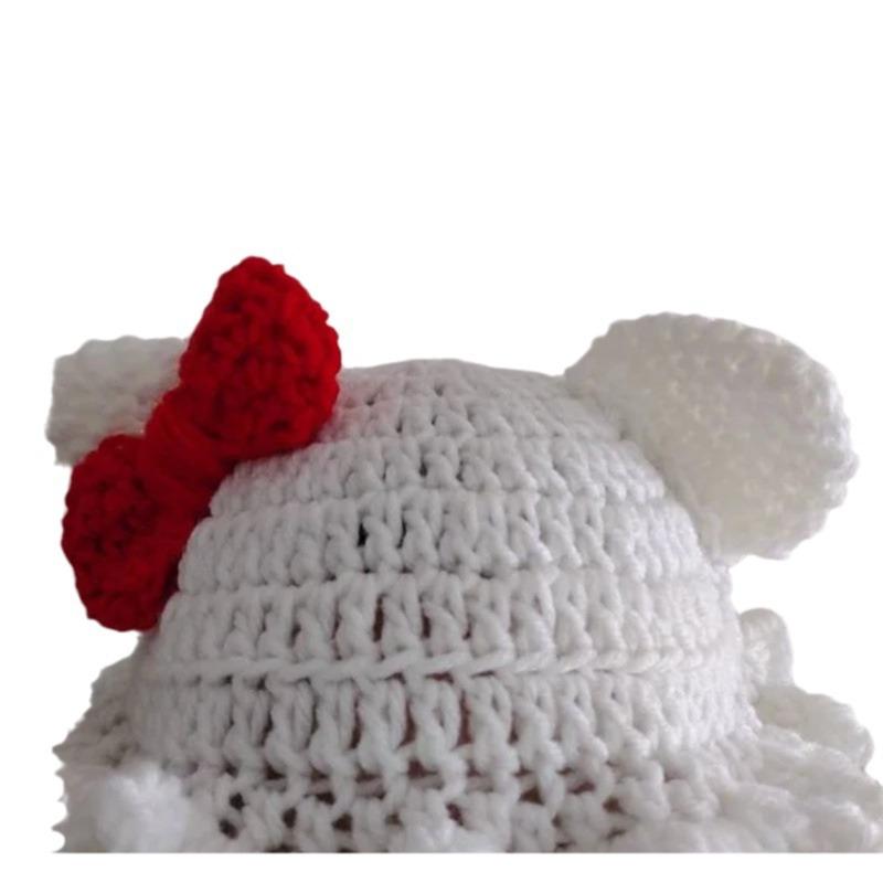 

Новая шапка ручной работы крючком в полоску, разноцветная, с кошачьими ушками, модная и персонализированная шапка для взрослых Adult 57-59cm