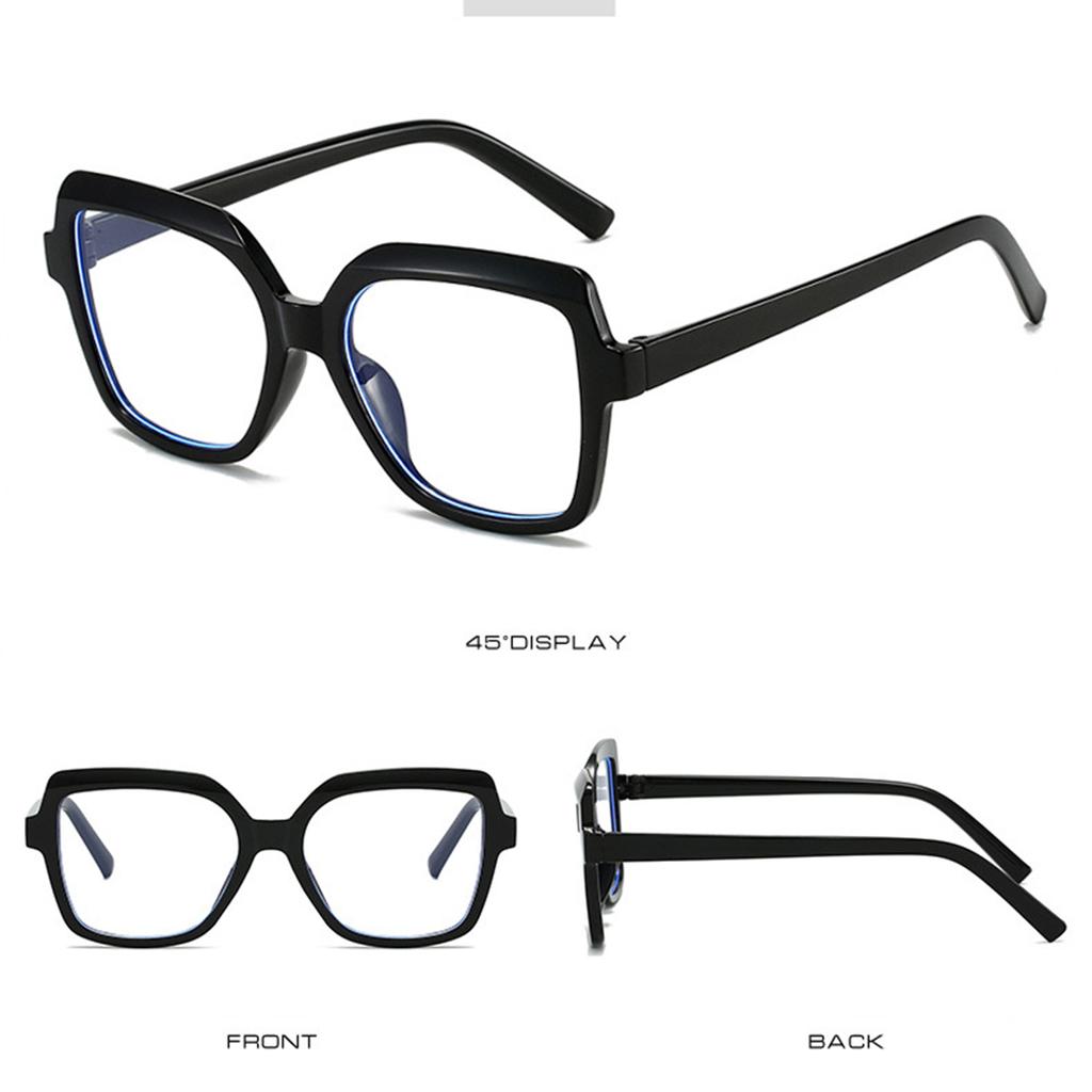 Okulary kontrastowe w ramce anty-niebieskiej Nowe europejskie i amerykańskie trendy mody Płaskie lustro Trend Duże okulary