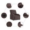 Electric Recliner Chair Dark Brown Fabric