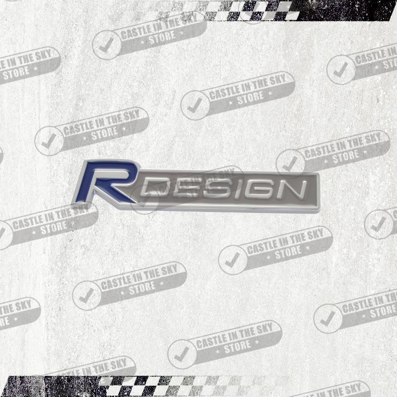 Pegatina de Coche 3D Diseño R Negro Brillante Insignia de Rejilla Frontal de Cabeza Emblema de Calcomanía de Metal Para Volvo V40 V60 V70 XC40 XC60 XC90 S40 S80 D5