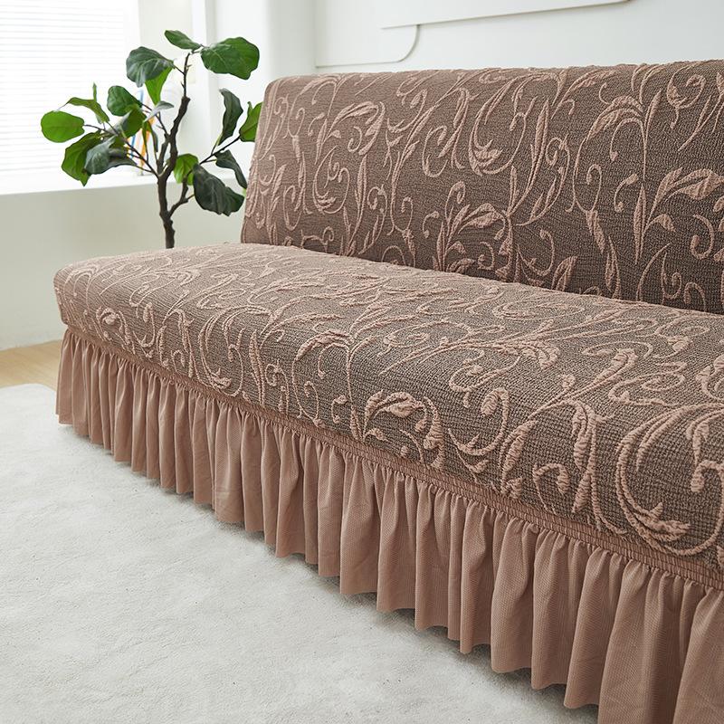 Thickened Knitted Jacquard Sofa Bedspread Skirt Sofa Cover Armless Sofa Cover Foldable