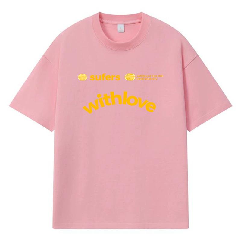 2026 Withlove Printed Graphic Streetwear Y2k Harajuku 100% Cotton T Shirt Casual Oversized Summer Men T-shirt