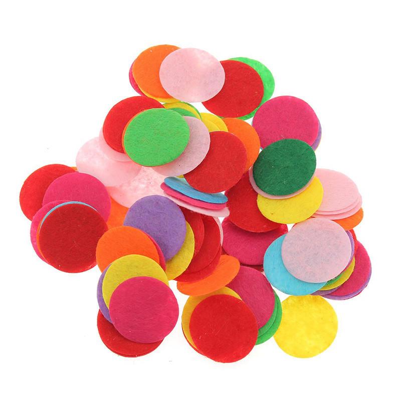 100pcs 30mm Mix Color Padded Felt Round Shape Craft/ DIY Appliques Clothing Decoration Scrapbook DIY
