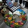 Zebra Round Area Rug,Carpet Rug for Living Room Bedroom Sofa Playroom Decor,Non-slip Floor Mat