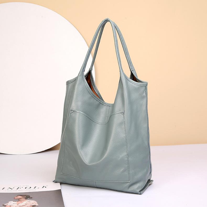 Leisure Large-capacity Tote Bag, Fashionable Cowhide Shopping Bag, Crossbody Bag for The Arm, Women's Bag