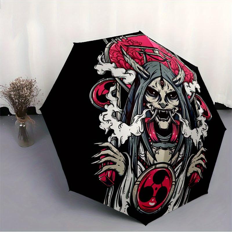 1pc Skull Auto Open/close, All-Season Portable Folding Umbrella for Women & Men, Travel, Everyday, Formal Events - Compact Luxury Parasol, Outdoor Acc