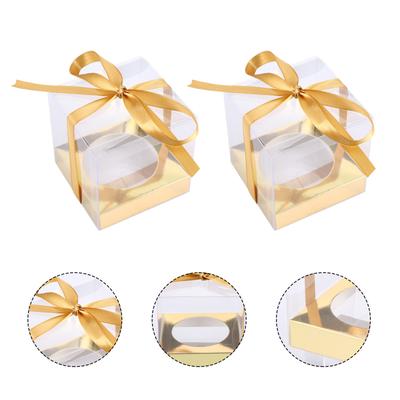 12 Pcs Cake Box Boxes Food Crisper Cupcake Cookie Packaging Bakery Muffin Containers Baking