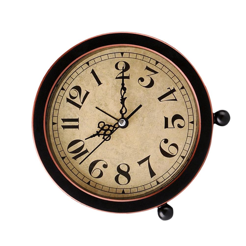 Home Decor Alarm Clock Mute Household Vintage Desktop Decorate Retro Tabletop Travel