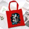 Korean Style Printed Canvas Tote Bag for Women Men Large Capacity Commuter Shoulder Handbag Fashionable Daily Outing Purse KTB