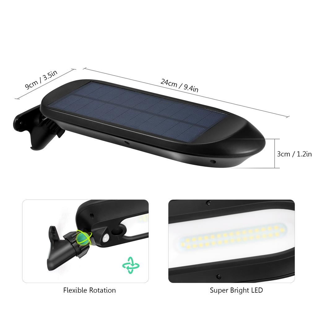 2 STÜCK Solar Wandleuchten Bewegungssensor 32 LEDs Außen Wasserdicht Solar LED Wandlampen mit Dimm/