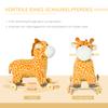 Schaukel-Tier Giraffe mit Soundeffekt, Rädern, Griffen, Plüsch Schaukeltier für Babys, Schaukelsitz für Kleinkinder 3-6 Monate