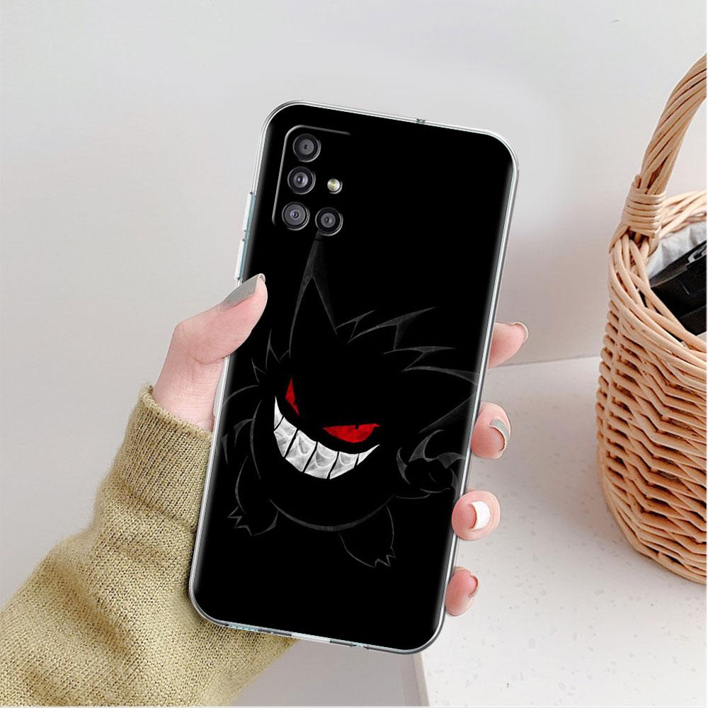 

Прозрачный чехол для Samsung Galaxy A52 A12 A51 A32 A21s A71 A32 A22 50 A70 A31 A72 5G, чехол для телефона с забавным покемоном Gengar Samsung A30