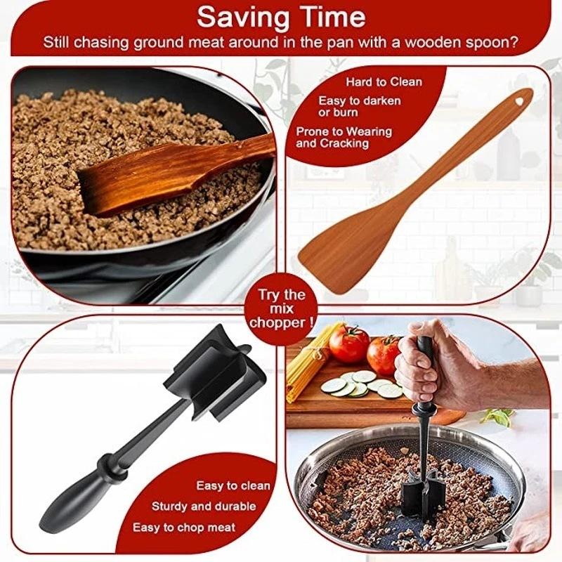 Stir Bar,Mash Meat, Mix Rice, Grind Minced Meat Shovel, Daily Dining Kitchen Cooking, Scraper Meat Grinder