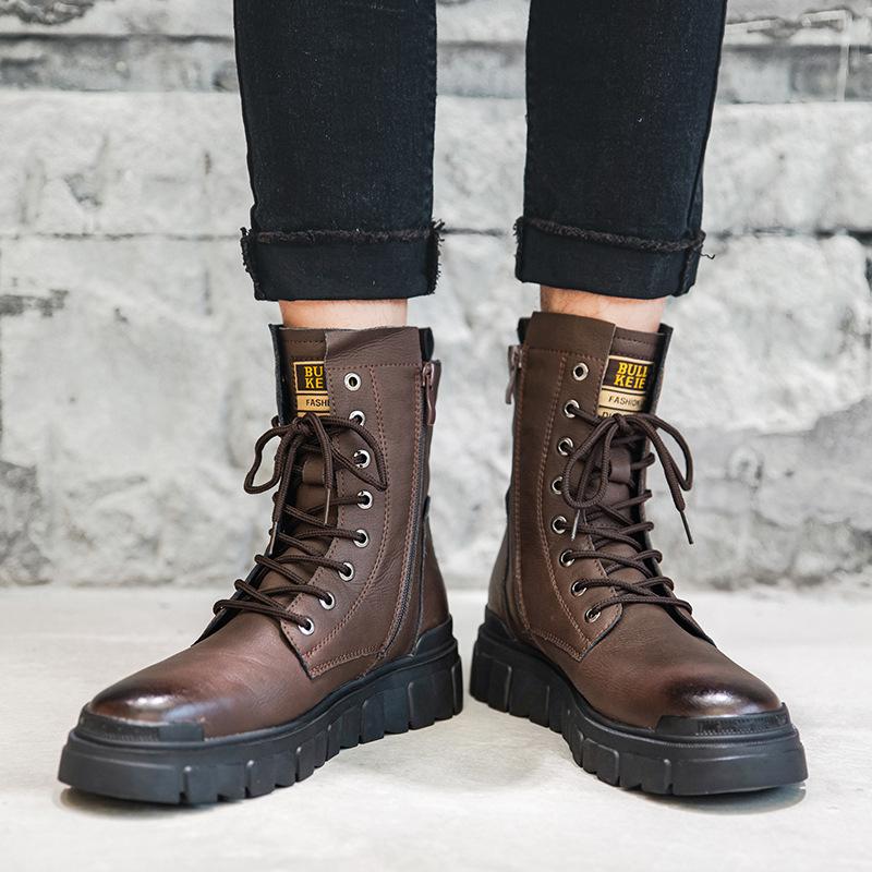Botas Martin Retro De Cuero Hombre De Invierno Alto Marrón Retro comprar a  buen precio — entrega gratuita, reseñas reales con fotos — Joom