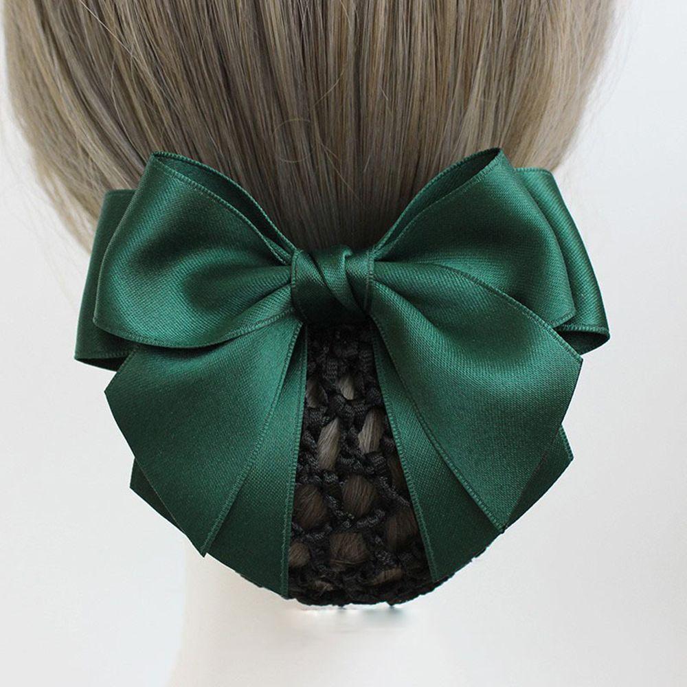 For Girls Hotel Bowknot Nurse Korean Bun Snood Ponytail Clip Women Spring Clip Hairgrips Cover Net