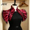 Mode Halsdekor Vintage Viktorianisches Rüschen Schulterumhang Schal, Gotischer Falscher Kragen Schulterwickel Verstellbares Band Krawatte Capelet mit für Cosplay Kostüm