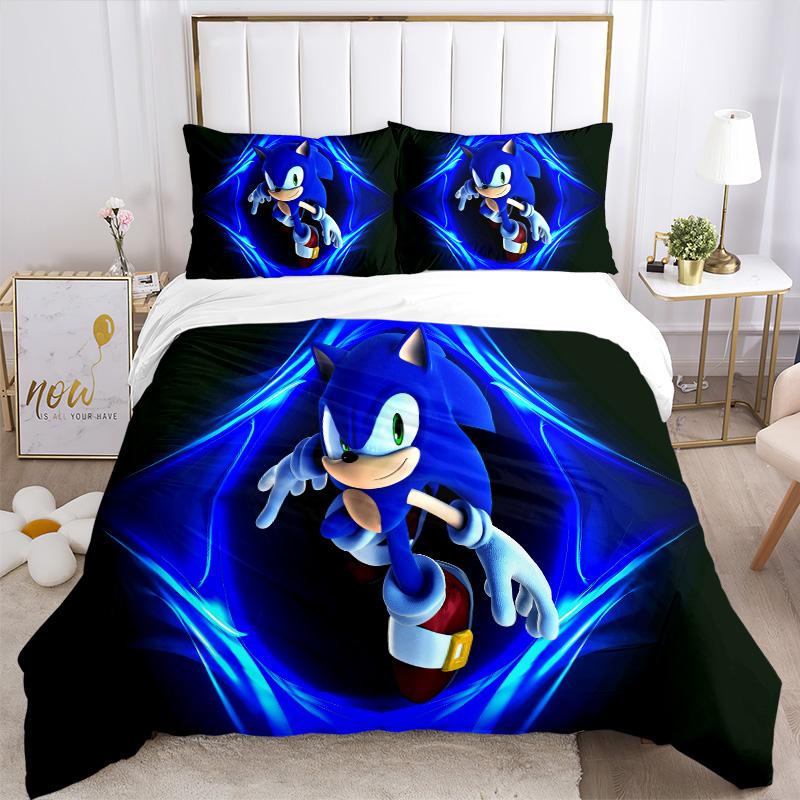 Sonic Adventure Print 3Pcs Bedding Setduvet Cover With 2 Bedropillowcase Home Birthday Gift