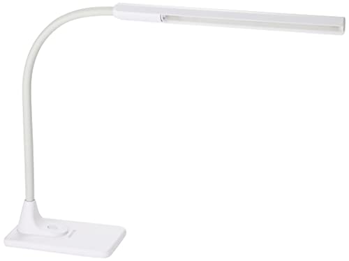 GENTOS LED Desk Light, Eye-Friendly, Tabletop Stand Light, 650 Lumens, White, DK-R170WH