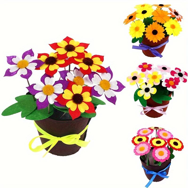 DIY Flower Pot Potted for Children Crafts Kids Educational Gifts Ornaments Bonsai Flowers Making Kit Sold By Set
