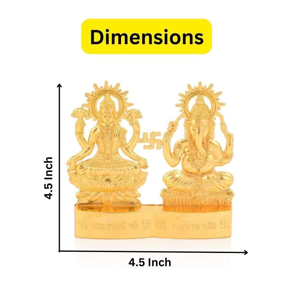 Lakshmi Ganesha Murti Idol Set for Puja Home Decoration Car, Idols Ganesh Laxmi Statue Car Dashboard Desktop Decor (1)