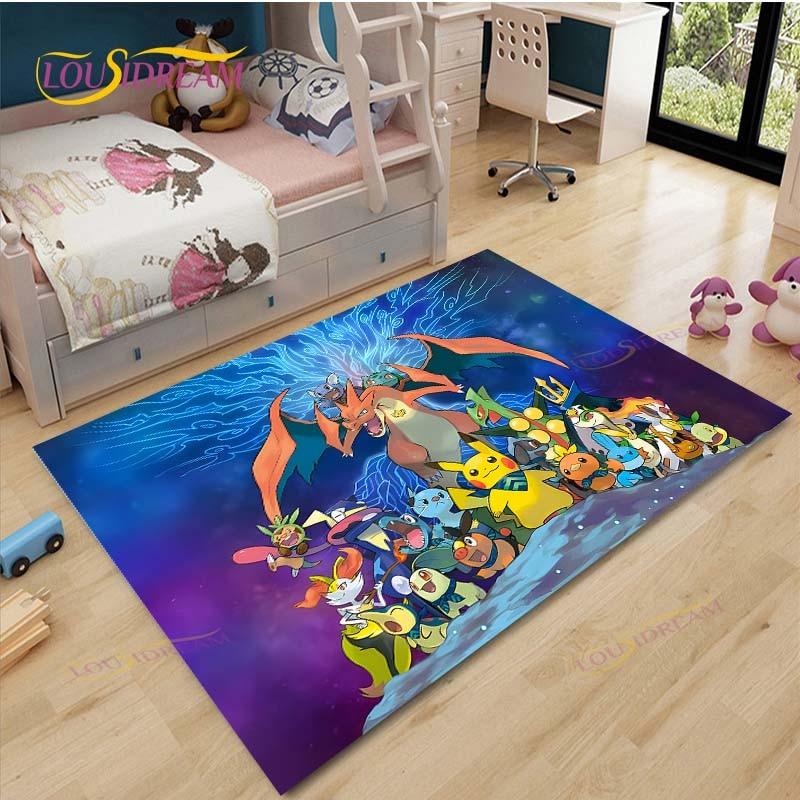 Pokemon Rug Cartoon Carpets Anime Carpet Living Room Tea Table Mats Bedroom Rug Washable Floor Mats Household Area Mat Gift