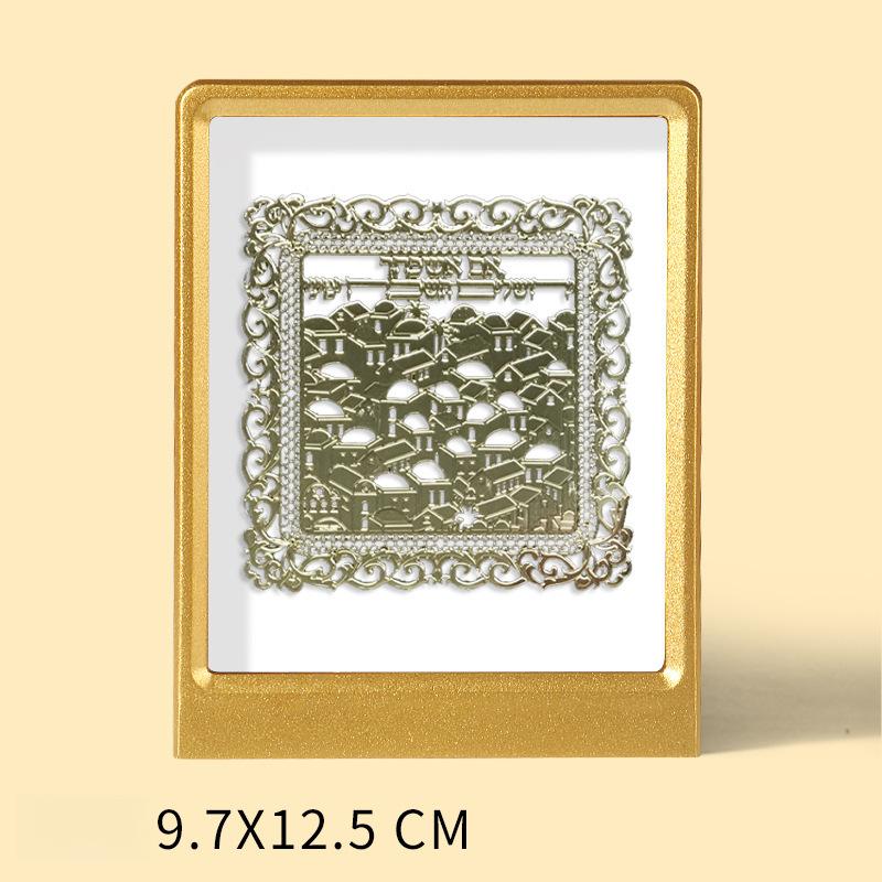 Hot Sale Hamsa Hand Blessing Frame Jewish Hebrew Home Decor Tabletop Metal Photo Frame